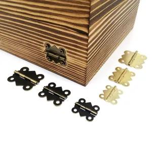 12pçs Mini gestreckter alter Bronzeschmuck, Geschenkbox für Geschenkbox, Weinkiste, Puppenhaus, Schrankscharnier mit Schraube 6 Hauptverkäufe alte Scharniere - №3