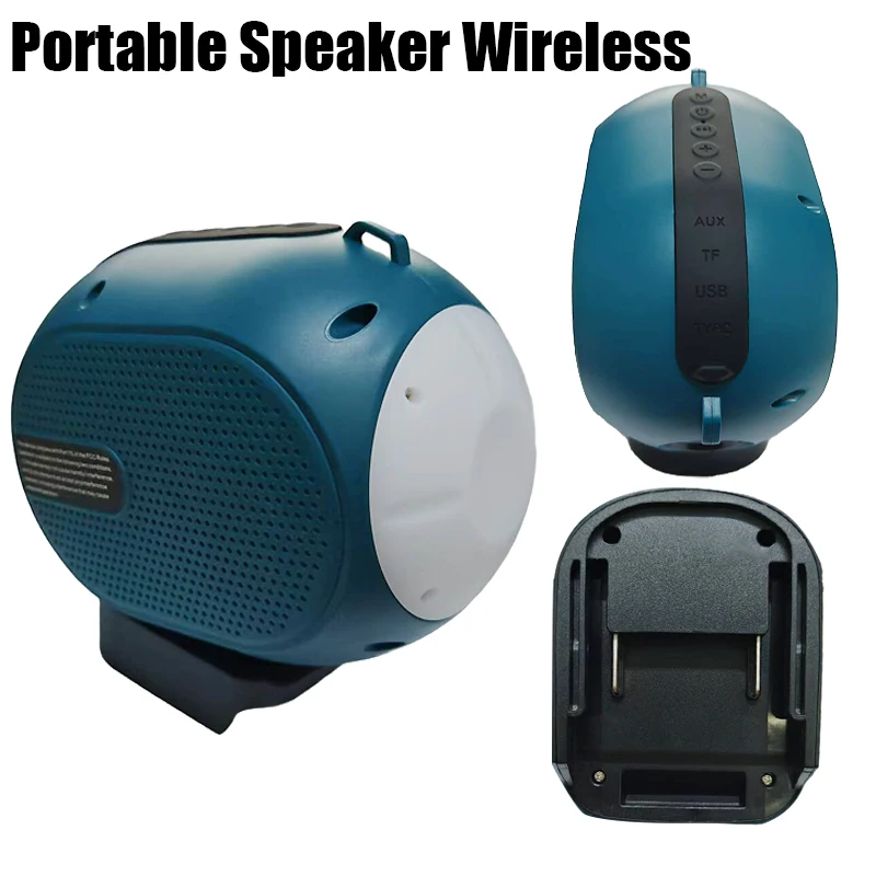 

Portable Wireless Speaker Compatible with For Makita/Bosch/DW/Milwaukee 18/20V Battery TWS Dual Device Pairing Outdoor Speaker