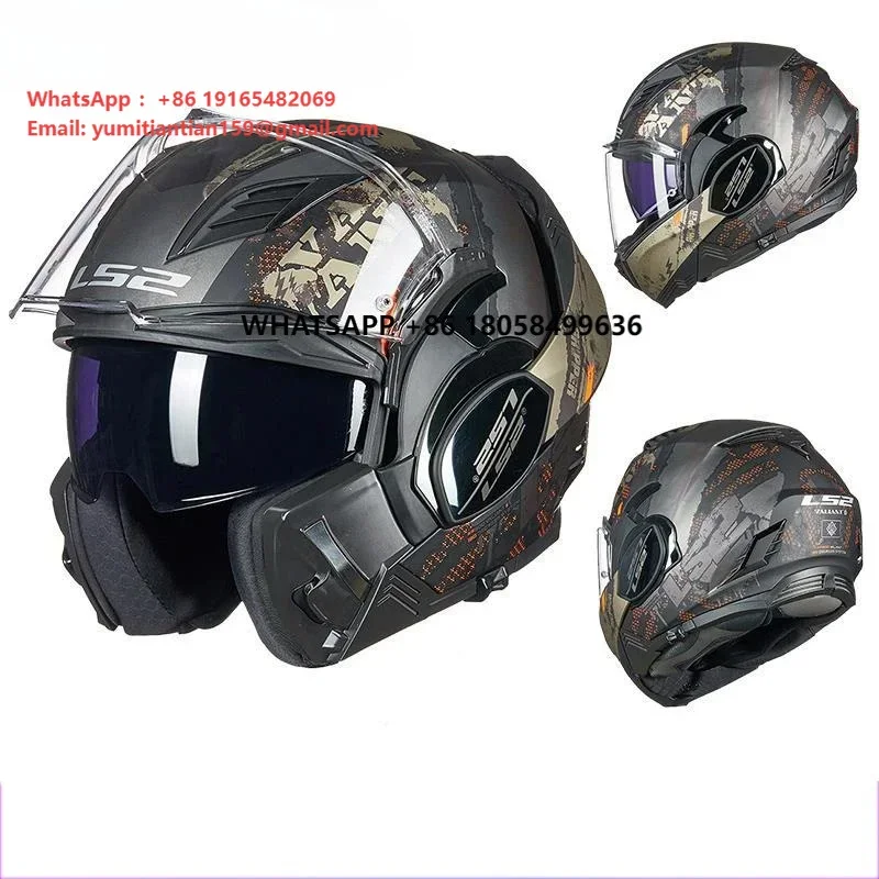 LS2 FF900 Valiant Urban Flip up Motorcycle Helmet Man Full Face Modular Racing Capacete Ls2 Helmet Casco Moto De Motocicleta