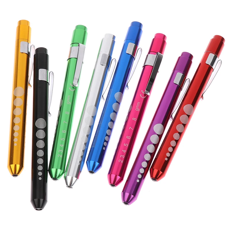 Portable LED Flashlight Work Light Medical First Aid Pen Light Torch Lamp With Pupil Gauge Measurements Doctor Nurse Diagnosis