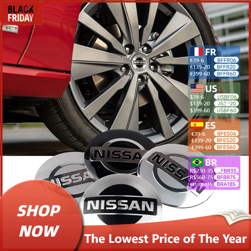 Car Wheel Rims Hub Center Cover Decals Sticker Accessories For Nissan Note Nismo Sylphy X-trail Sunny Qashqai GTR Leaf Teana J10