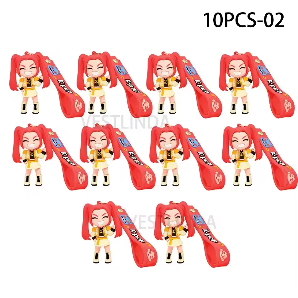 Heiße 3D-gedruckte Anime-Film-KPOP-Dämonenjäger-Mädchen-Charakter-Schlüsselanhänger, niedliche Tiger-Actionfigur, Sammlerstücke, Geschenke