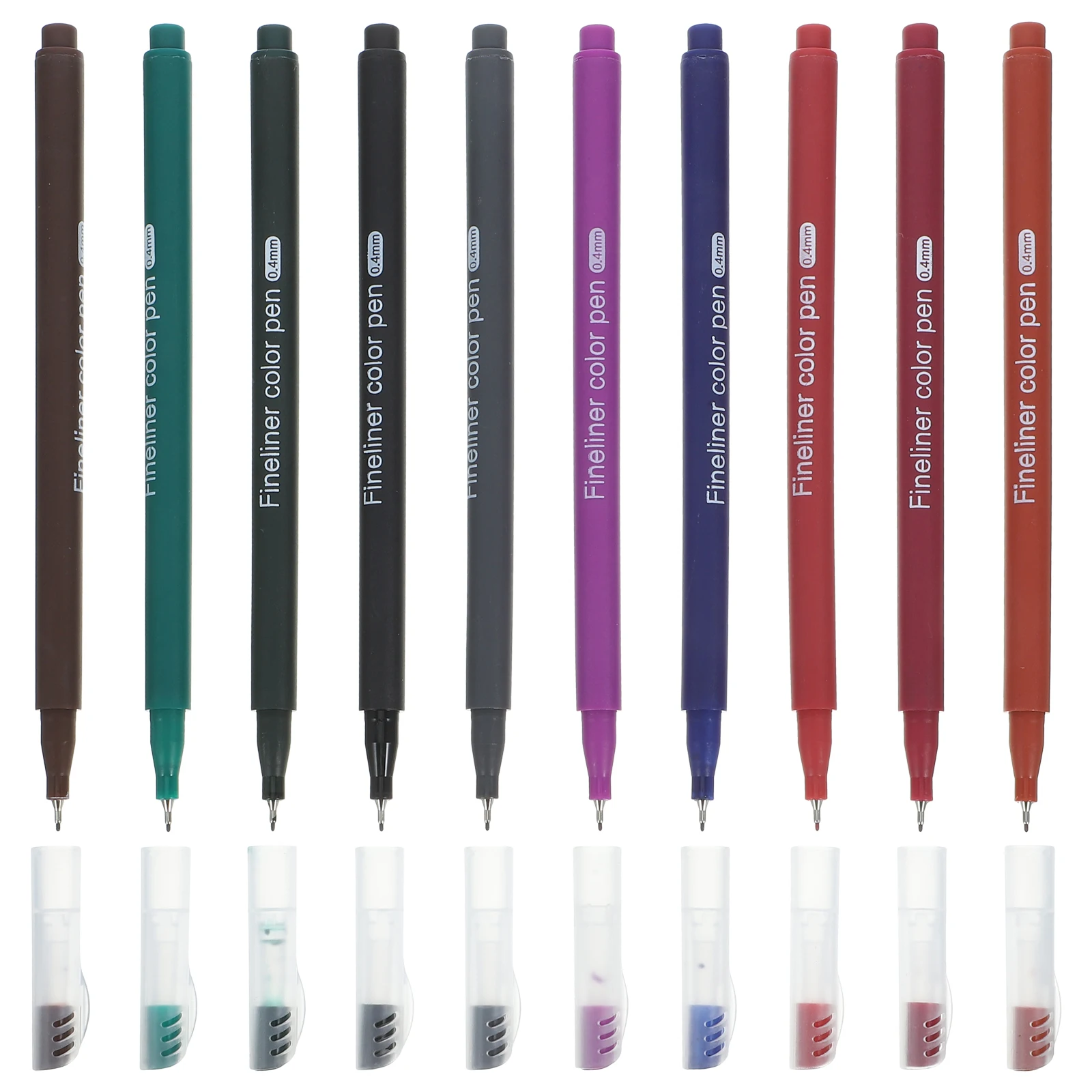 

10 Pcs Quick Dry Colored Water based Fiber Pens Compact Lightweight School Office Doodling Markers Art Supplies