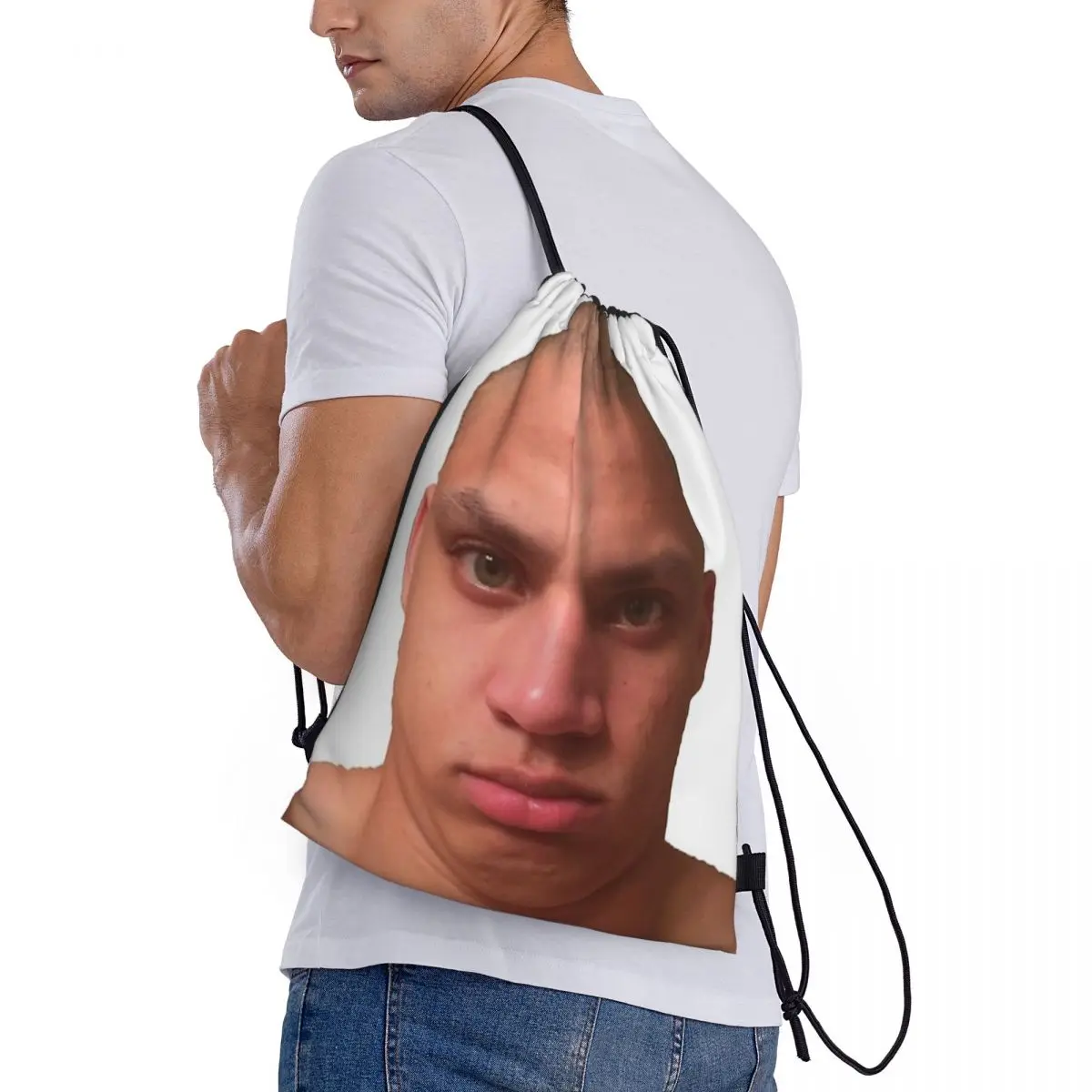 Borsa con coulisse Borse portatili per riporre Tyler1 Selfie Grocery Shopping Borse a tracolla Borsa da viaggio pieghevole