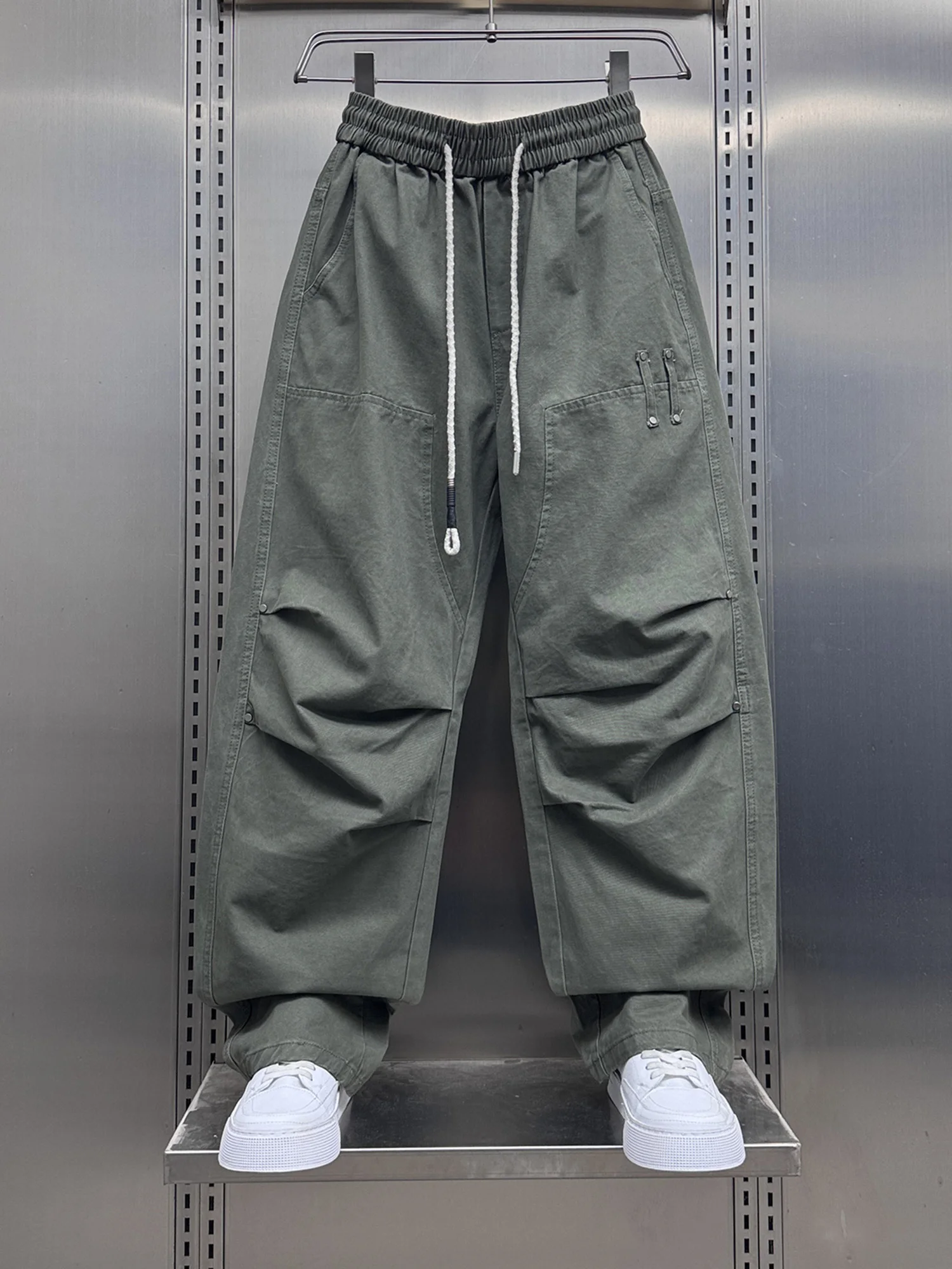 

Новые мужские повседневные спортивные брюки-карго в американском стиле, свободные, прямые, широкие, рабочие, осень-зима 2025