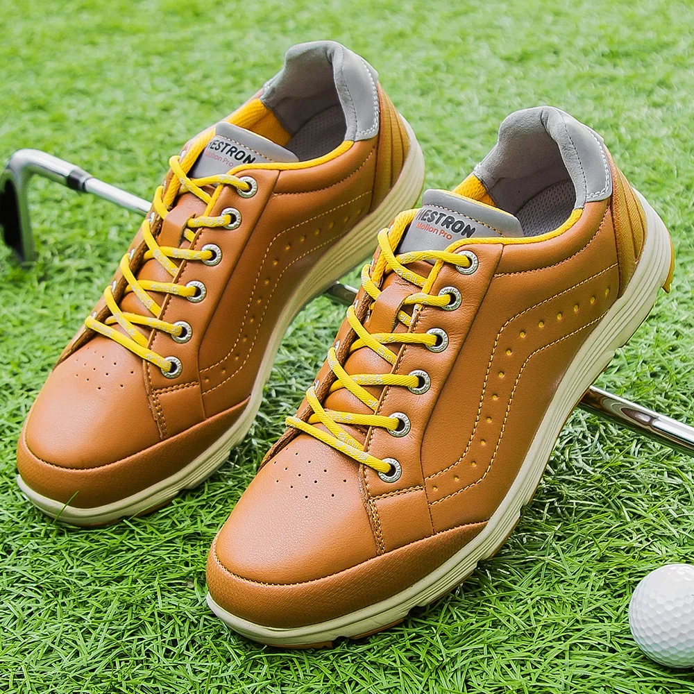 Mens Golf Shoes High Quality Leather Golf Sneakers Men Sports Shoes Grand Tours Sneakers Black White Plus Size 48