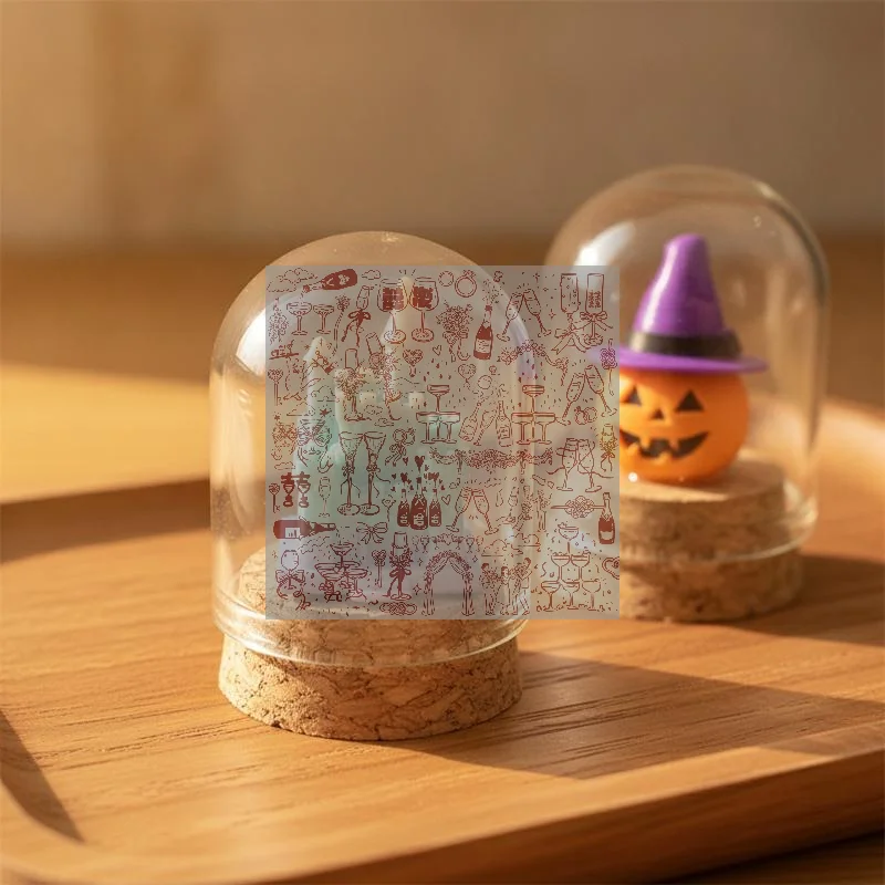 Dollhouse Decor Accessories, Miniature Halloween Elements Model With Glass Cover, Tiny Ornaments For Doll House Layout