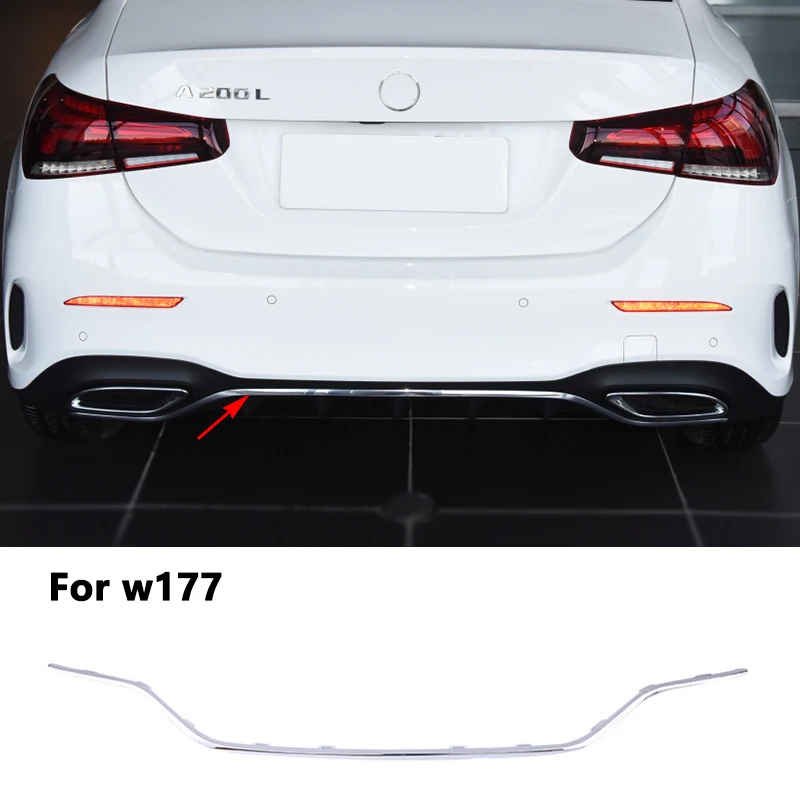 

A1778855601 a1778854702 For Mercedes A Class W177 A250 4MATIC Line Rear Bumper Chrome Trim Chromium Styling Spoiler Diffuser