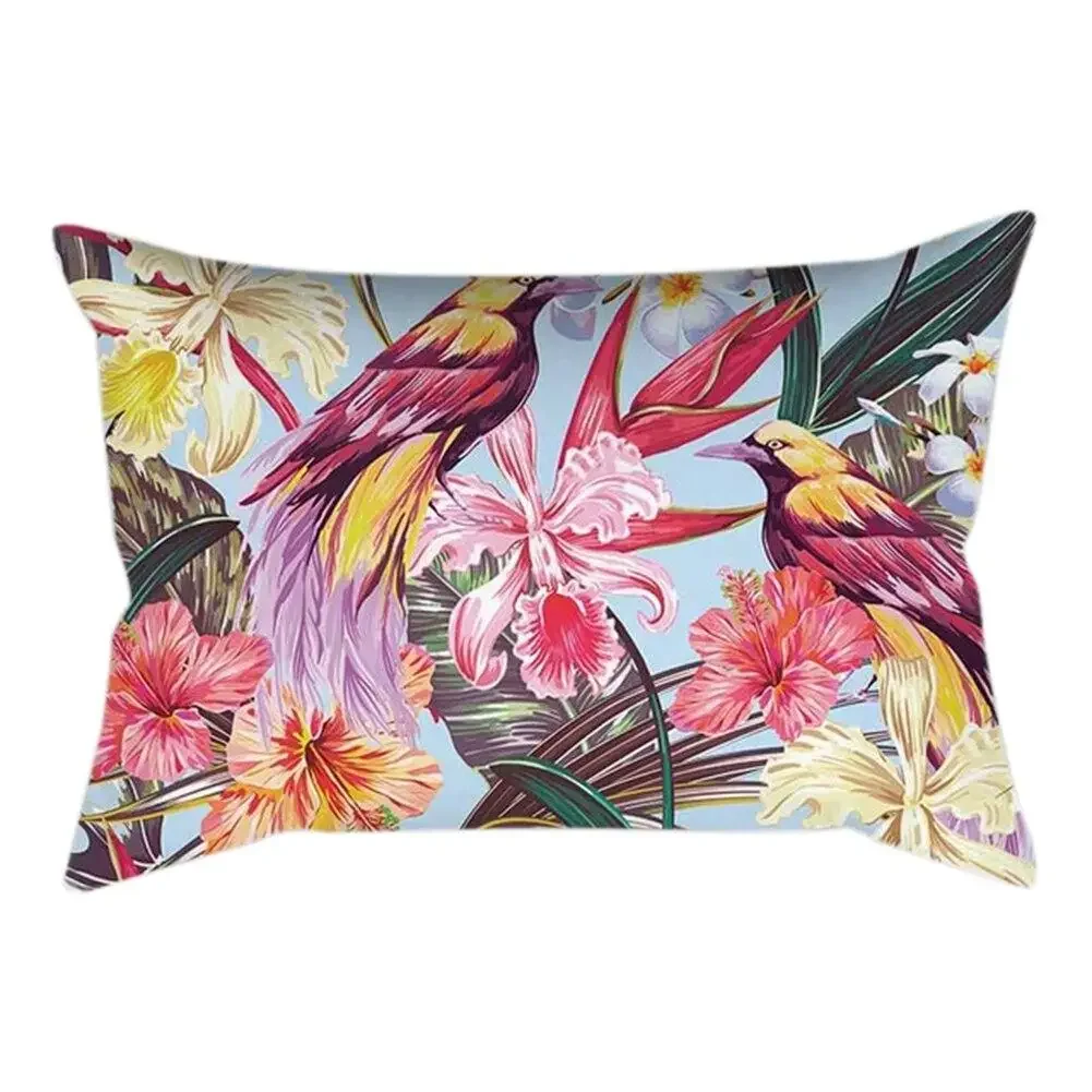 Rectangle Cushion Cover Plant Art Polyester Home Decor Elegant Pillow For Living Room Sofa 30x50cm