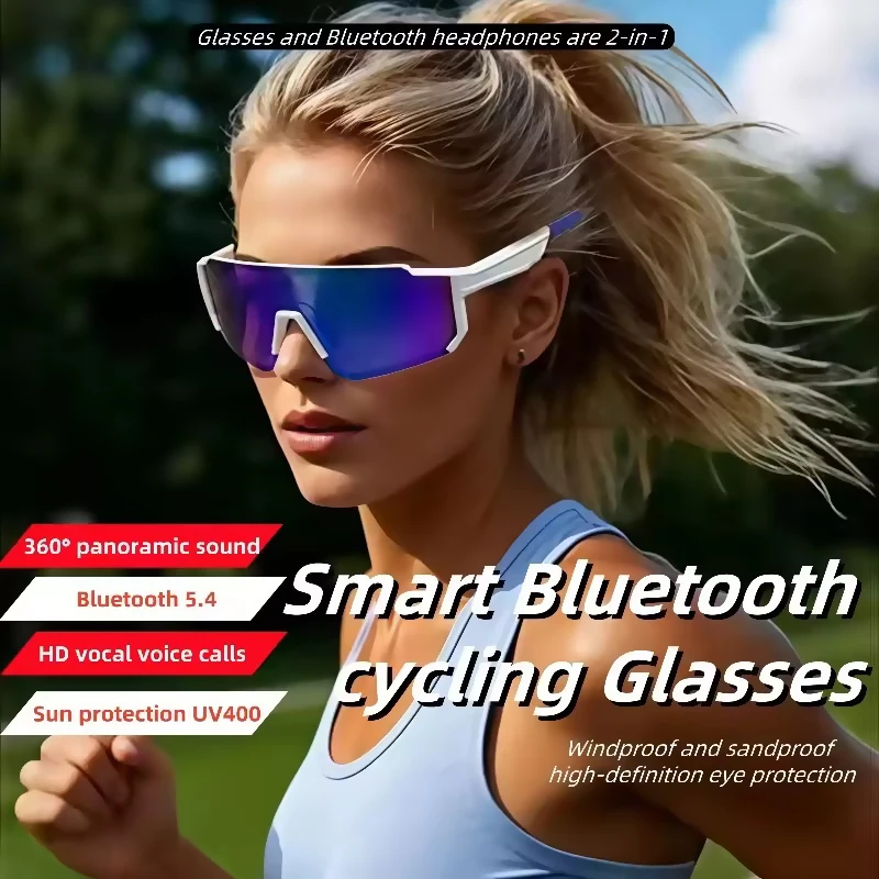Newest Audio Outdoor Smart Glasses Wireless Bluetooth Call Music Cycling Sports Headphone UV Protection Sunglasses for Men Women