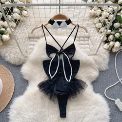 Bunny Lady Rabbit Girl Sexy Sweet Dress Style Jumpsuit Hollow Strap Pajamas Hot Slim Fit Erotic Backless Women Bodysuit Sensual