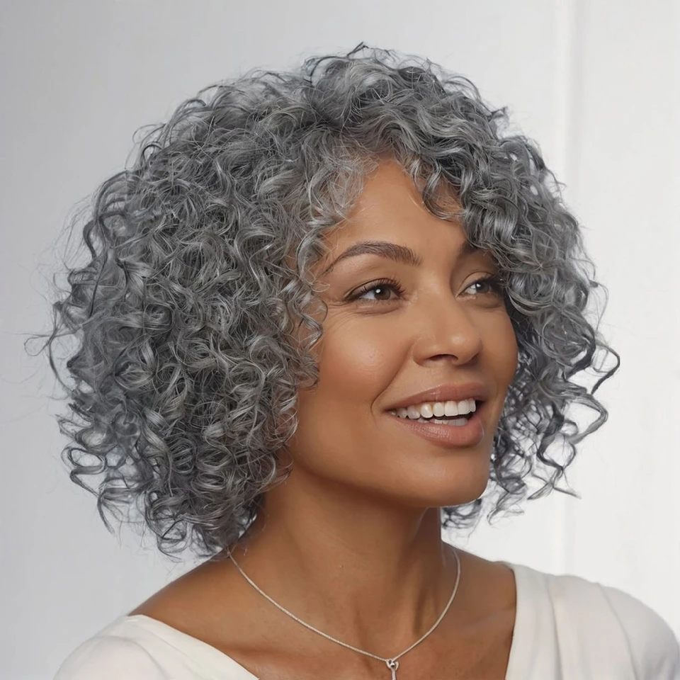 

Sleek Deep Wave Curly Bob Lace Human Hair Wigs Short Curly Pixie Cut Lace Brazilian Wigs Grey Colored Human Hair Wigs For Women