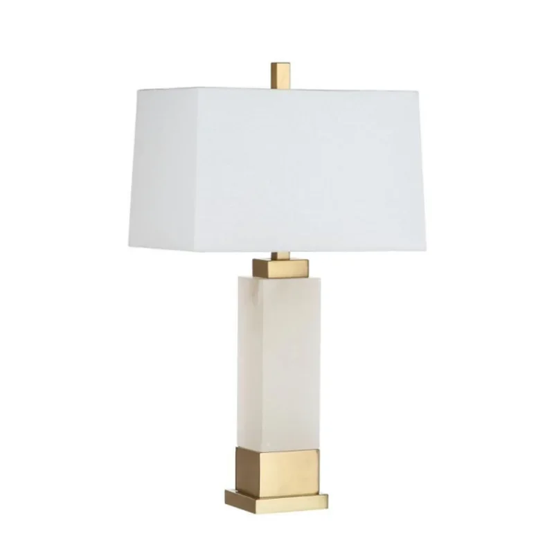 

Italian light luxury marble table lamp bedroom simple modern retro master bedroom villa