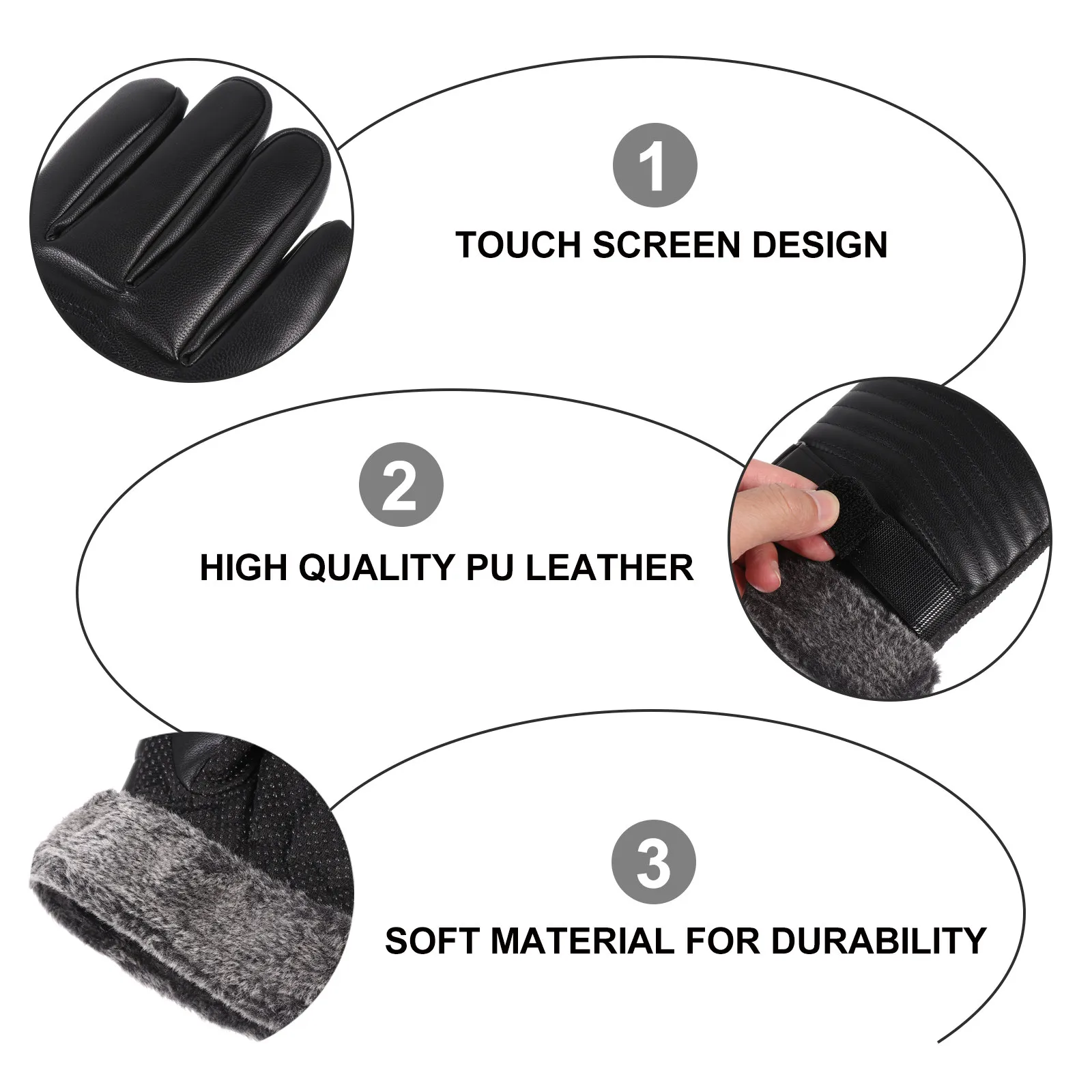 

1 пара теплых перчаток с сенсорным экраном для езды на велосипеде, зимних видов спорта на открытом воздухе, ветрозащитные, унисекс, для спорта, езды, вождения, совместимые со смартфонами, из полиуретана