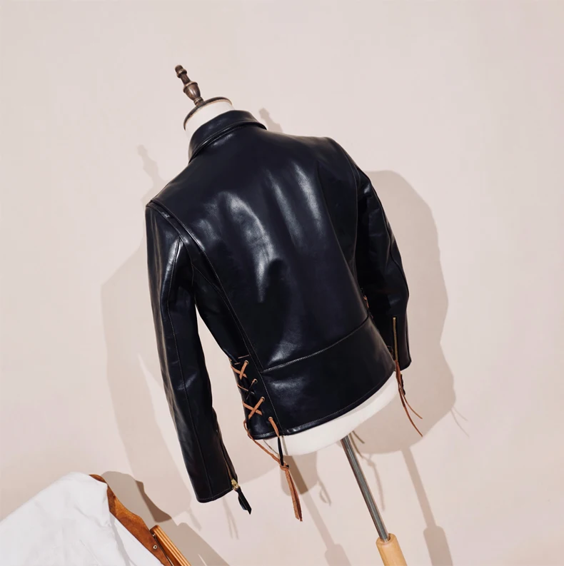 Tailor Brando Classic 1930s California Mounted Police Full-Grain Vegetable-Tanned Horsehide Men's Vintage Leather Jacket