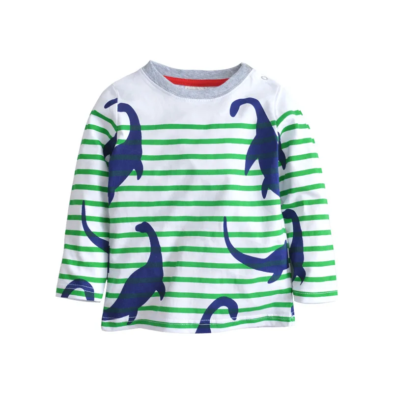 Little maven 2023 Baby Kids Tops Autumn Casual Clothes Cotton T-shirt Long Sleeves Animal Dinosaur Boys Long Sleeve T Shirts