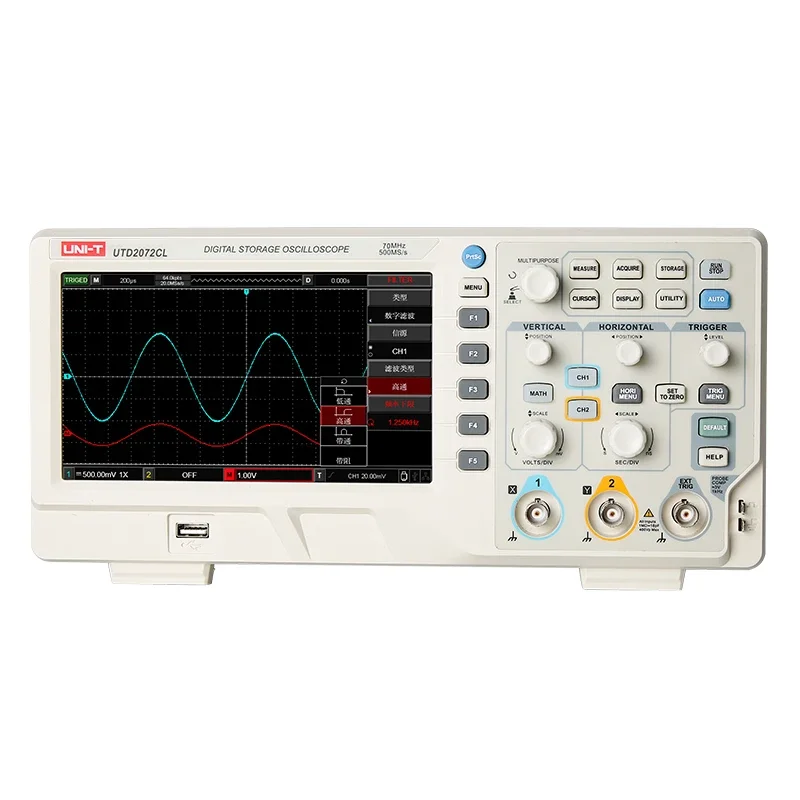 UNI-T UTD2072CL Oscilloscope Dual-Channel Portable Digital Oscilloscope Handheld Oscilloscope For Electrical Measurement