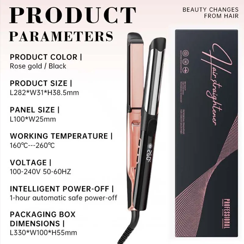 Hair Straightener and Curler 2 in 1 Flat Iron for Vibrating Electric Ceramic Hair Straightener Curler