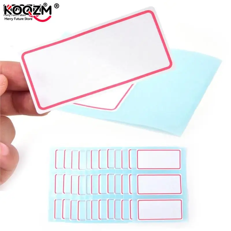 

12 Sheets Blank Stickers 34*73mm Self Adhesive Label Blank Note Label Bar Sticky White Writable Name Stickers