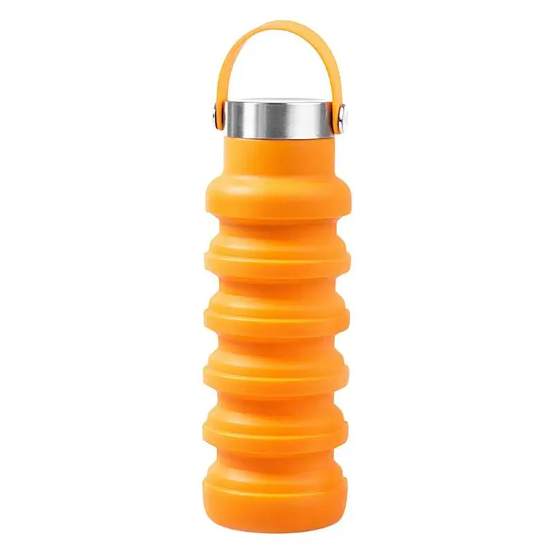 Collapsible Water Bottles Foldable Silicone Gym Water Bottle Camping Essentials Leak Proof Water Bottle Travel Accessories For