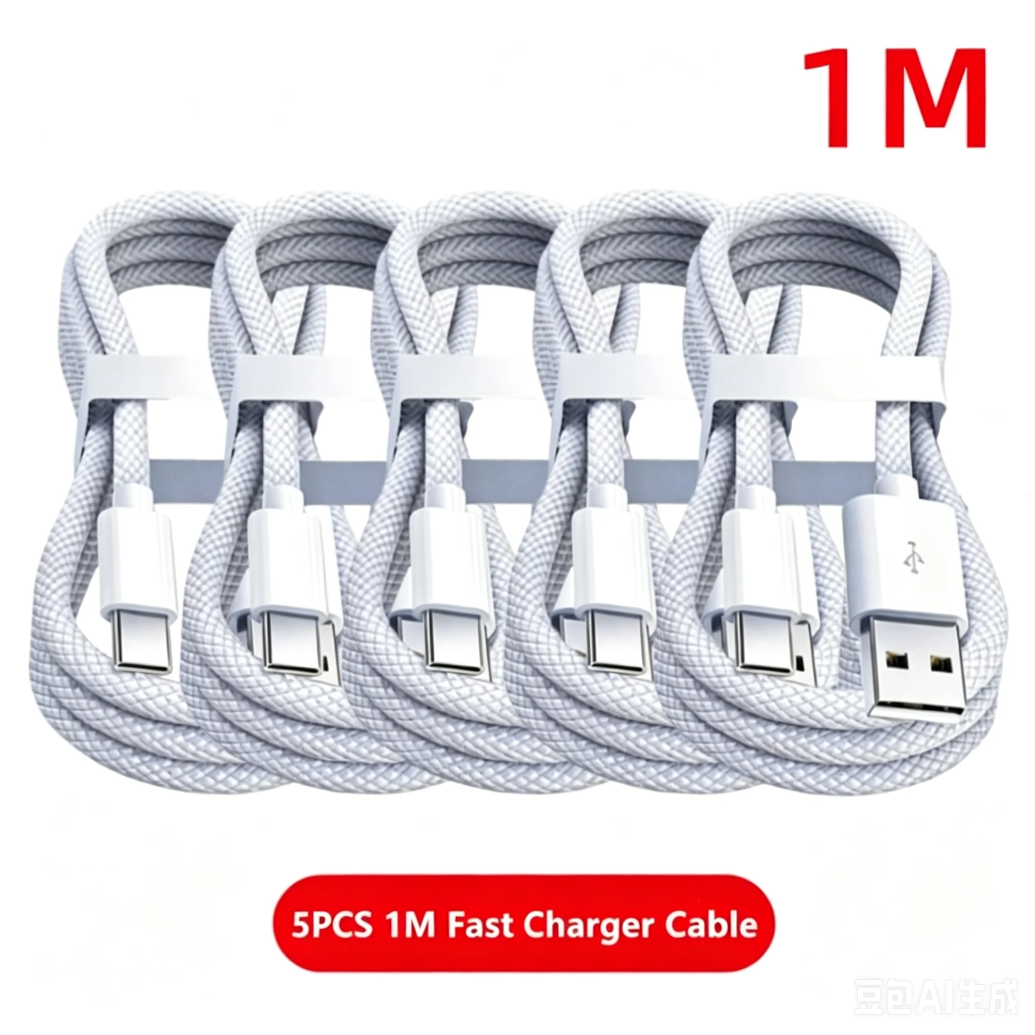 5 Stück USB-A-Kabel zu USB-C 240W Schnellladekabel unterstützt Schnellladung für iPhone 17 16 15 Samsung Huawei Xiaomi 2026 – Detail 7