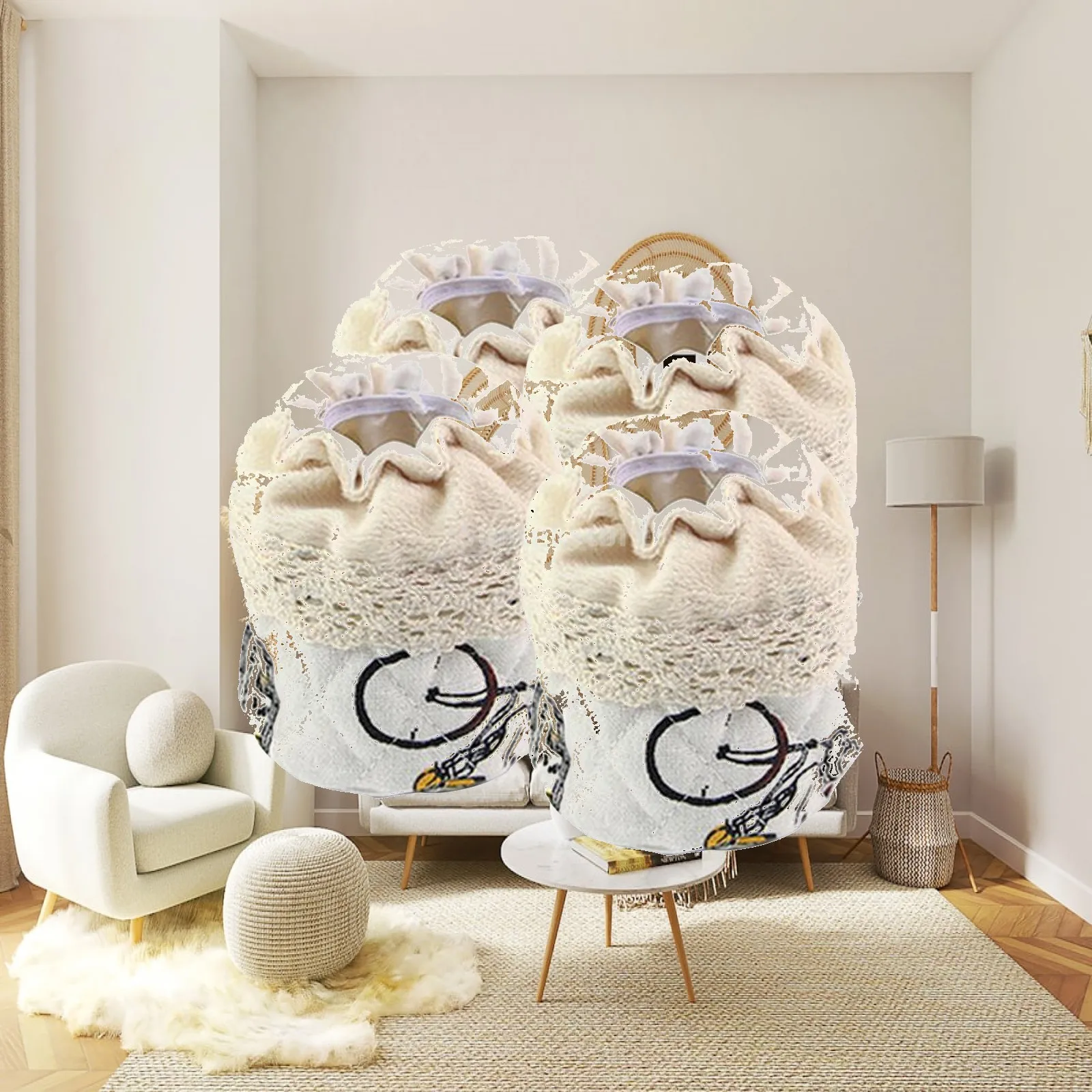 

Chair Leg Floor Protectors Reusable Furniture Pads Cotton Flannel Socks for Anti Noise Dining Chair Foot