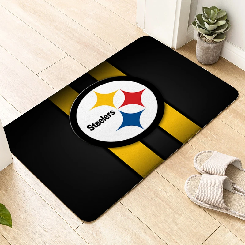 Door Mat Non-slip D-Steelers Entrance Door Doormat Slip-resistant Living Room Floor Carpet Kitchen Balcony Bedroom Rug Home