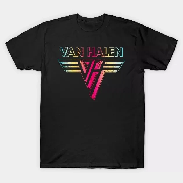 Camiseta Van Halen de manga corta para hombre y mujer, camisa negra de regalo de todas las tallas, camisa gráfica de manga corta, Unisex, para hombre y mujer, verano