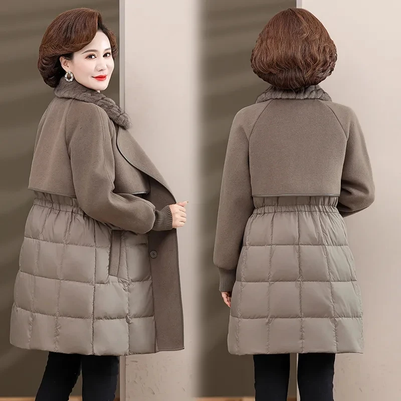 

Winter Down Jacket Womens Parkas Loose Fashion White Duck Dwon Coat Warm Thicken Female Outwear Long Versatile New Overcoat