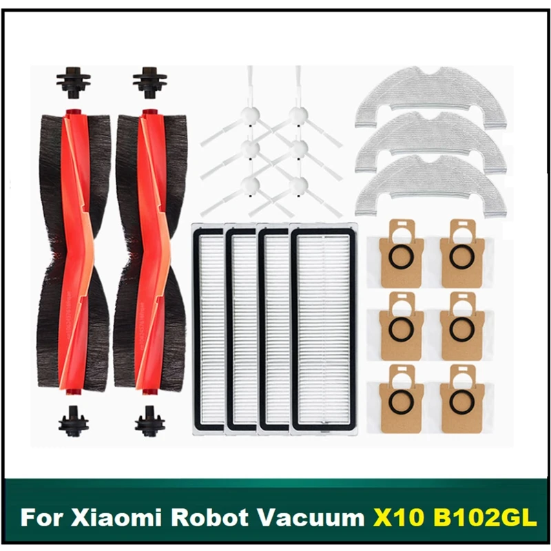 

For Xiaomi Robot Vacuum X10 B102GL Replacement Spare Parts Washable Main Side Brush Hepa Filter Mop Cloth Dust Bag
