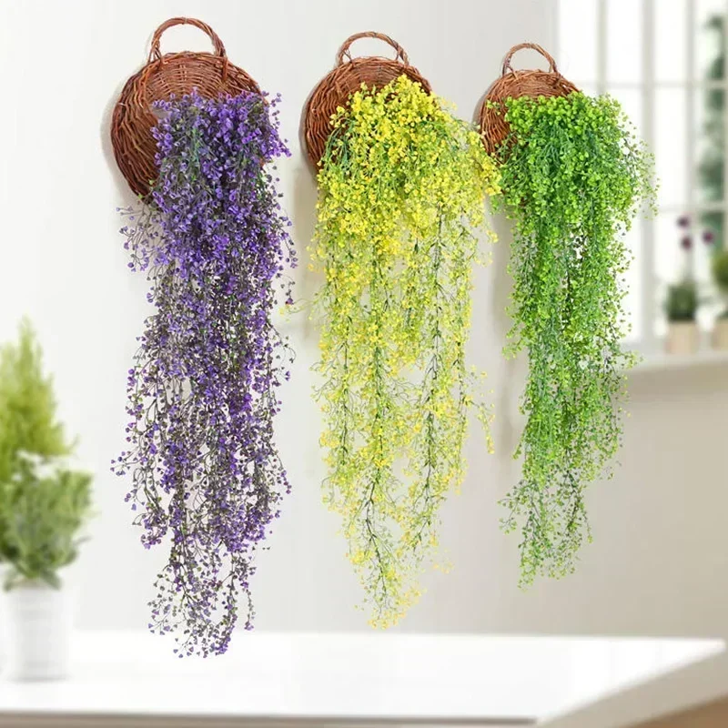 80CM Artificial Plants Home Decor Fake Hanging Plant Vine Admiralty Willow Rattan for Outdoor Garden Wall Wedding Decoration