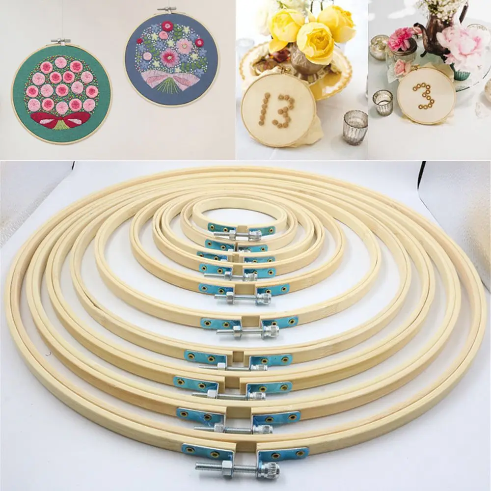 Needle craft Diy Bamboo Sewing Tools Cross Stitch Frame Round Loop Embroidery Hoop