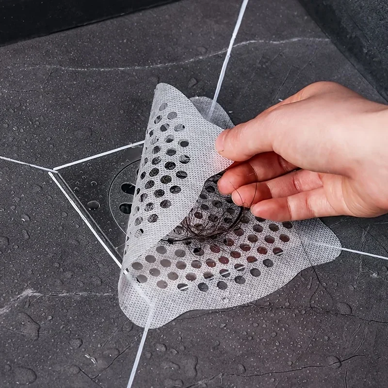 50pcs Shower Drain Hair Catcher,Disposable Mesh Stickers For Bathroom,Bathtub,Sink Strainer Captures Hair To Prevent Clogging