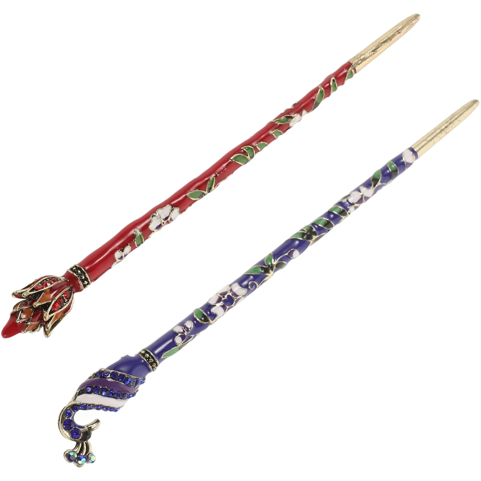 

2pcs Palace Hairpin Decorative Chopstick Vintage Hair Sticks Zinc Alloy Women Hair Bun Holder Decorative Accessories