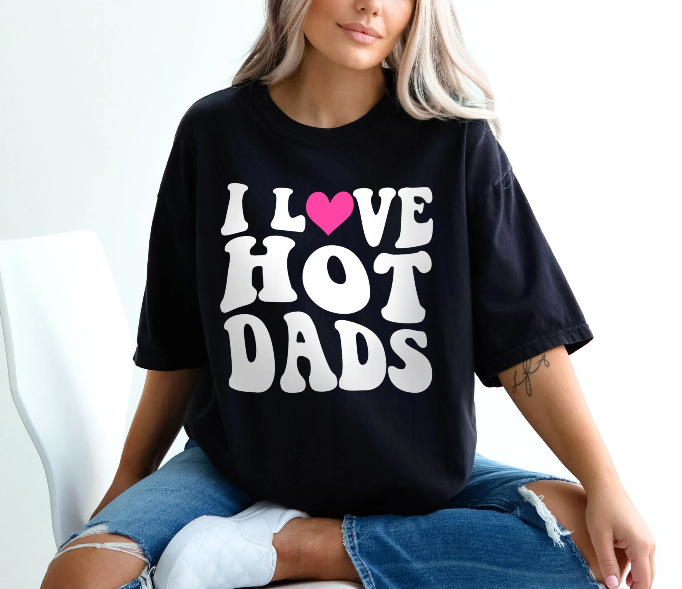 I Love Hot Dads T Shirt Retro Your Dad Is My Cardio Dilfs and Bods