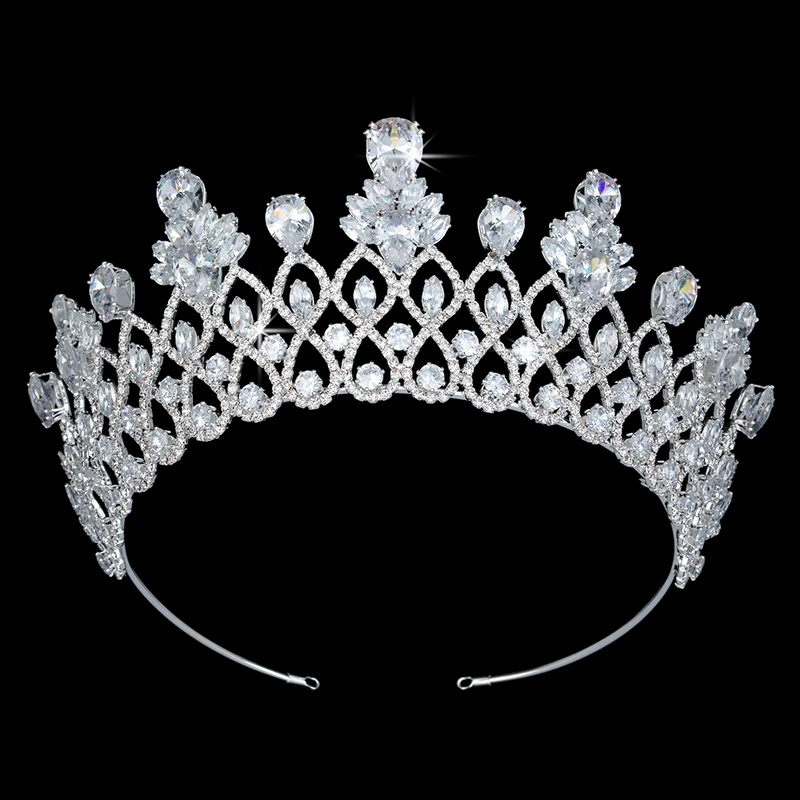 Princess Crowns HADIYANA Accessories Hair Jewelry Classic Design For Women  Wedding with Zircon BC5258 Tiara  Headpieces