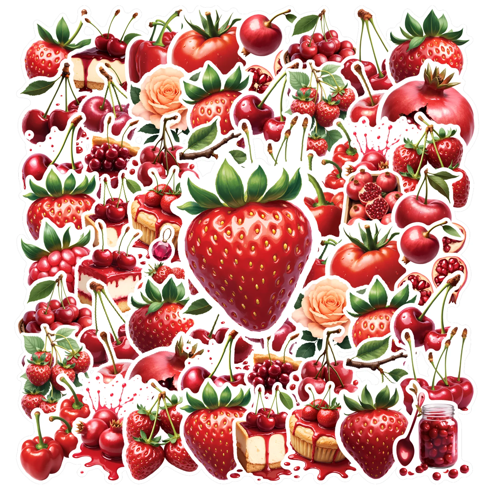 

35pcs-50pcs Realistic Sweet Stickers Vibrant Dessert School Supplies Sticker Pack For Guitar Laptop Helmet Skateboard Notebook