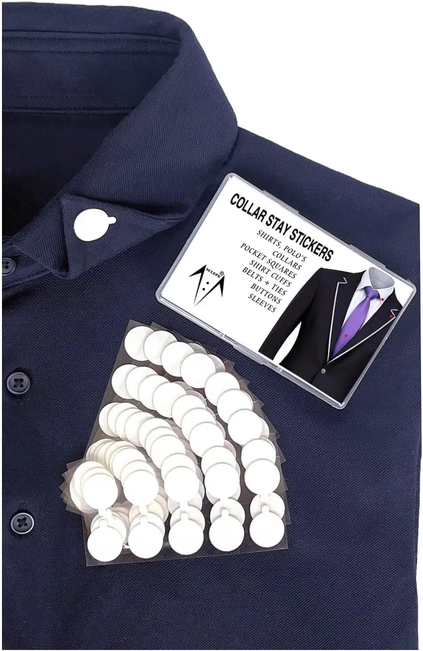 

Collar Stays for Shirts & Polo – 24hr Hold, Easy Fix (120 Dots)