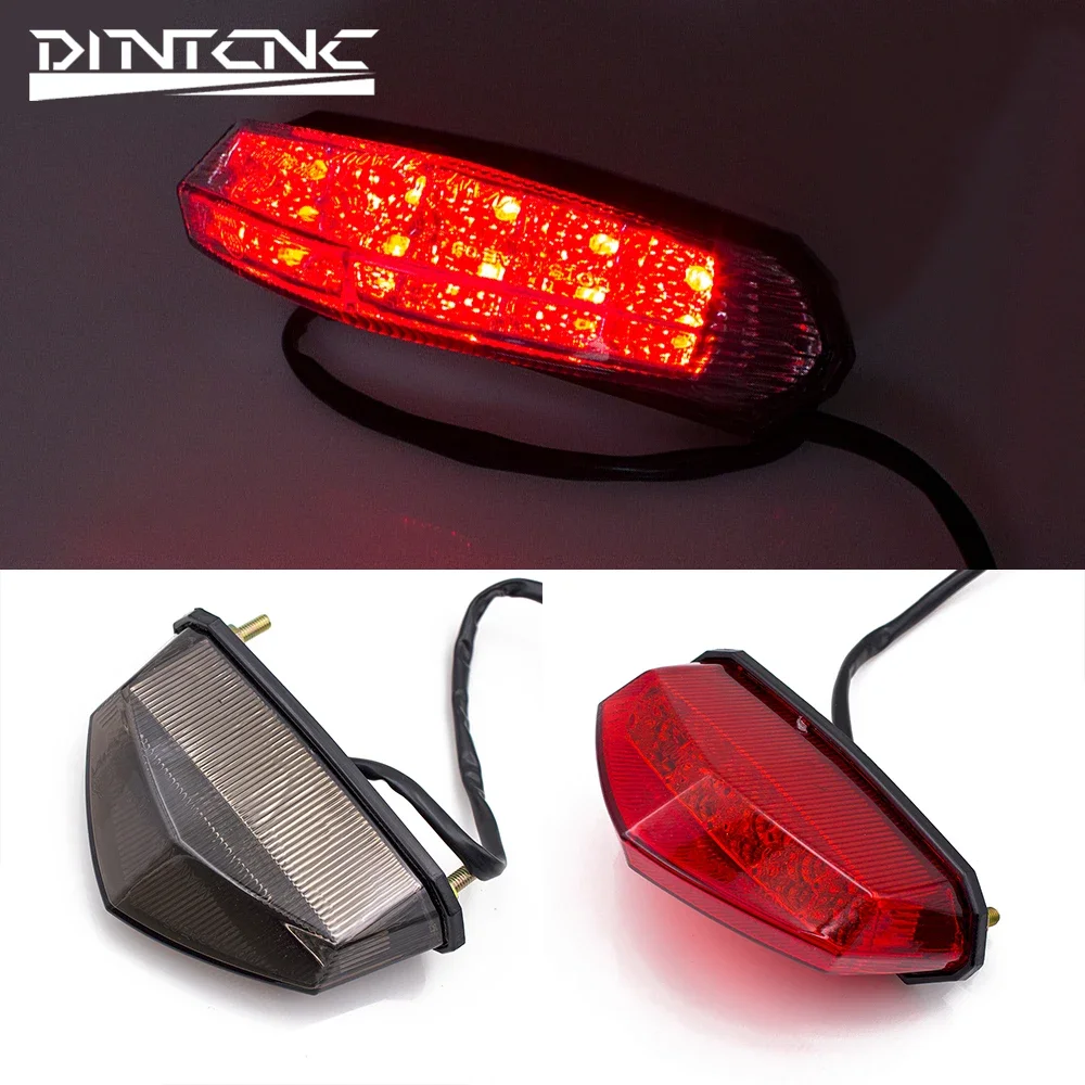 Universal for Honda for Yamaha Modified Motorcycle LED Brake Warning Light Fender Small Tail Light Moto Equipments Parts