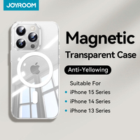 Joyroom Magnetic Transparent Case For iPhone 15 14 13 Pro Max Shockproof Anti-Fall Phone Cover For Magsafe Wireless Charging