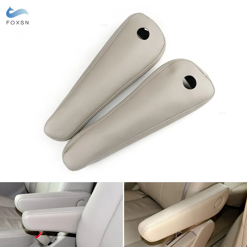 For Toyota Previa Estima 2006- 2016 Middle Row Side Seat Armrest Handle Cover Car Accessories Microfiber Leather Trim Beige-Gray