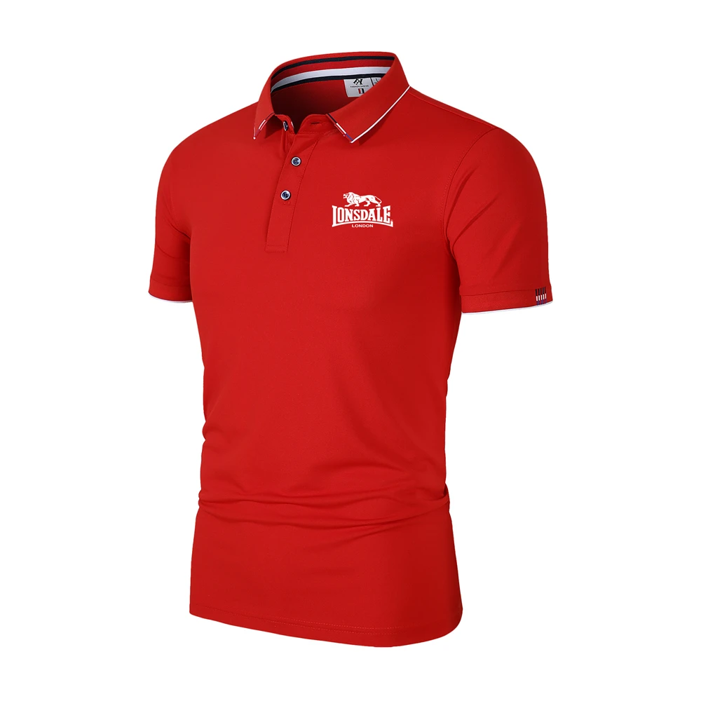 Polo con logotipo DE Lonsdale para hombre, camisa deportiva de secado rápido, Color sólido, ideal para viajes al aire libre y negocios, novedad de