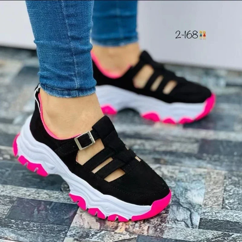 New Women Thick-Soled Comfortable Casual Shoes Woman Fashion Versatile Hollow Casual Sandals Female Sneakers Zapatos De Mujeres