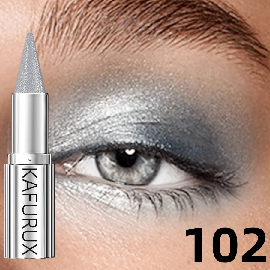 Lápiz de sombra de ojos metálico, blanco, negro, morado, 12 colores, brillo, 1 lápiz delineador, resaltador, sombra de ojos en crema azul de larga duración