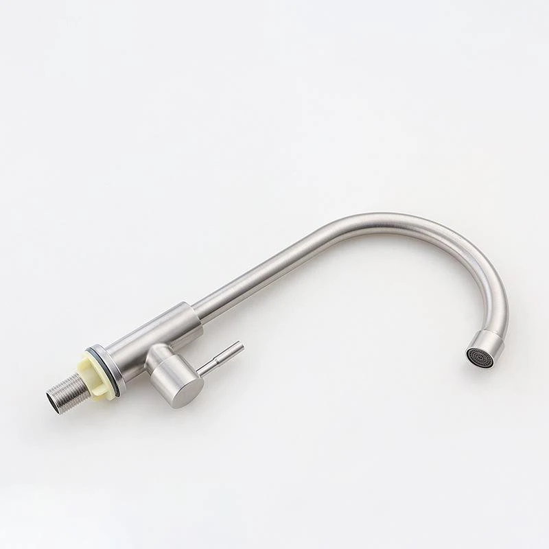 صنبور مطبخ فردي بارد من الفولاذ المقاوم للصدأ، حوض، مغسلة خضروات، صنبور دوار