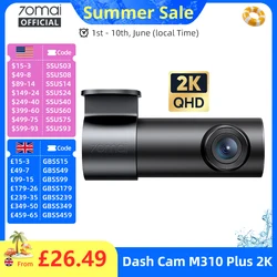 70mai Dash Cam M310 Plus 2K 1440P Super Night Vision F1.55 Aperture 70mai M310 2K Car DVR 24H Parking Guard WIFI & Voice Control
