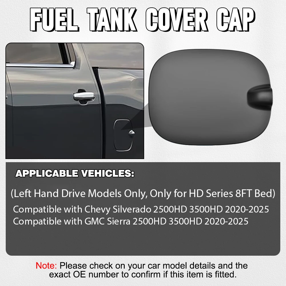 

Car Fuel Gas Tank Filler Cap Door Lid Cover For Chevy Silverado GMC Sierra 2500HD 3500HD 2020-2025 LHD 84736200, 84673151