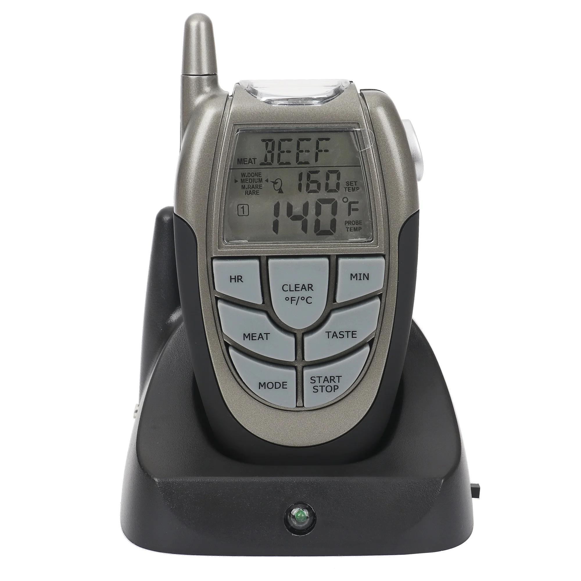 

Remote Wireless BBQ Thermometer Digital Meat Thermometer with Waterproof Stainless Steel Probe for Barbecue, Grill, Oven Cooking