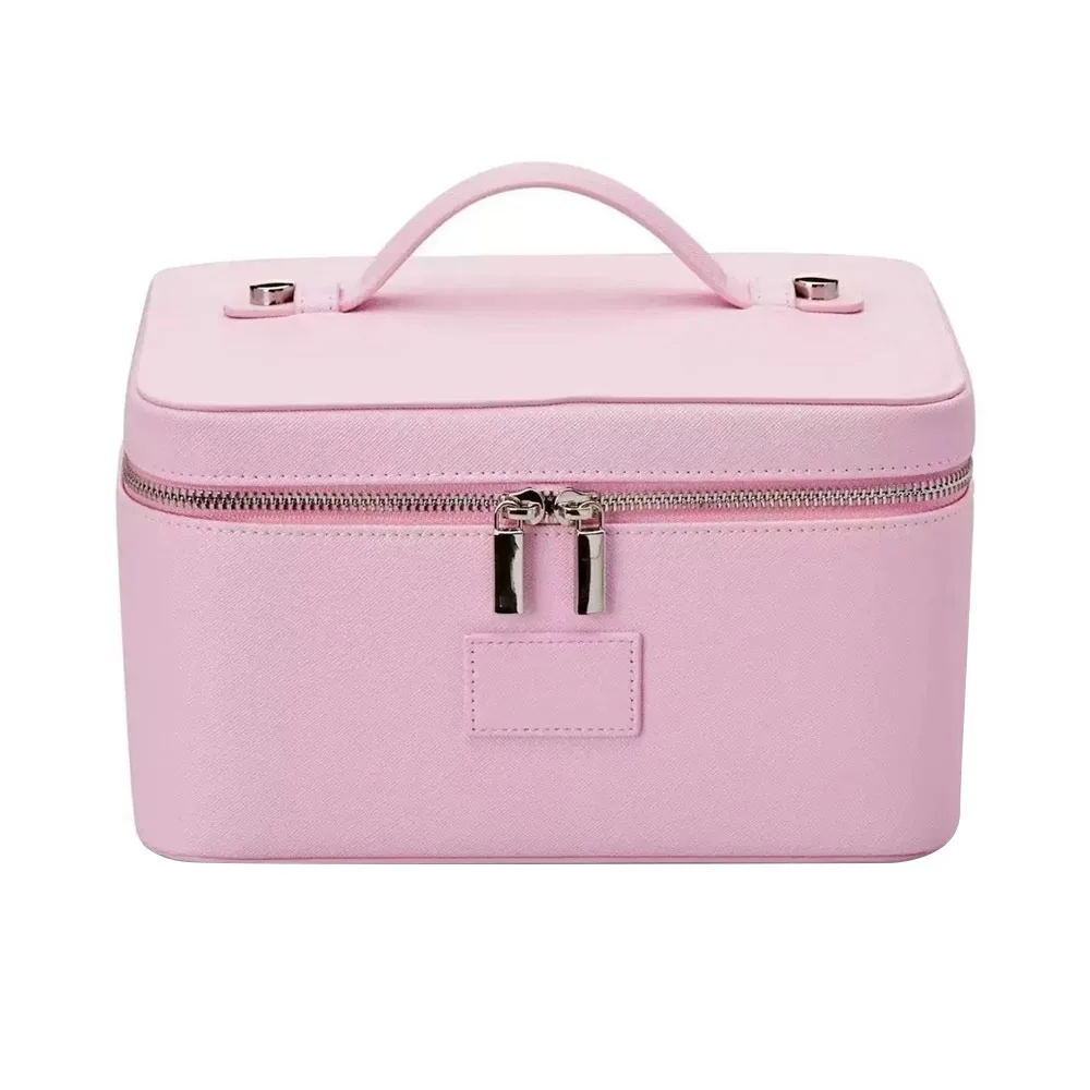 

Косметичка из искусственной кожи, большая вместимость, квадратная форма, водонепроницаемая, с выдвижной перегородкой ​ ​ для женщин и мужчин