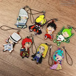 One Piece Luffy Figure Cartoon Keychain Bandai Cartoon Character Ornament Key Bag Roronoa Zoro Car Keyring for Gifts